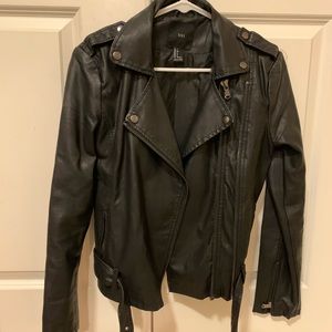 Blacked leather jacket